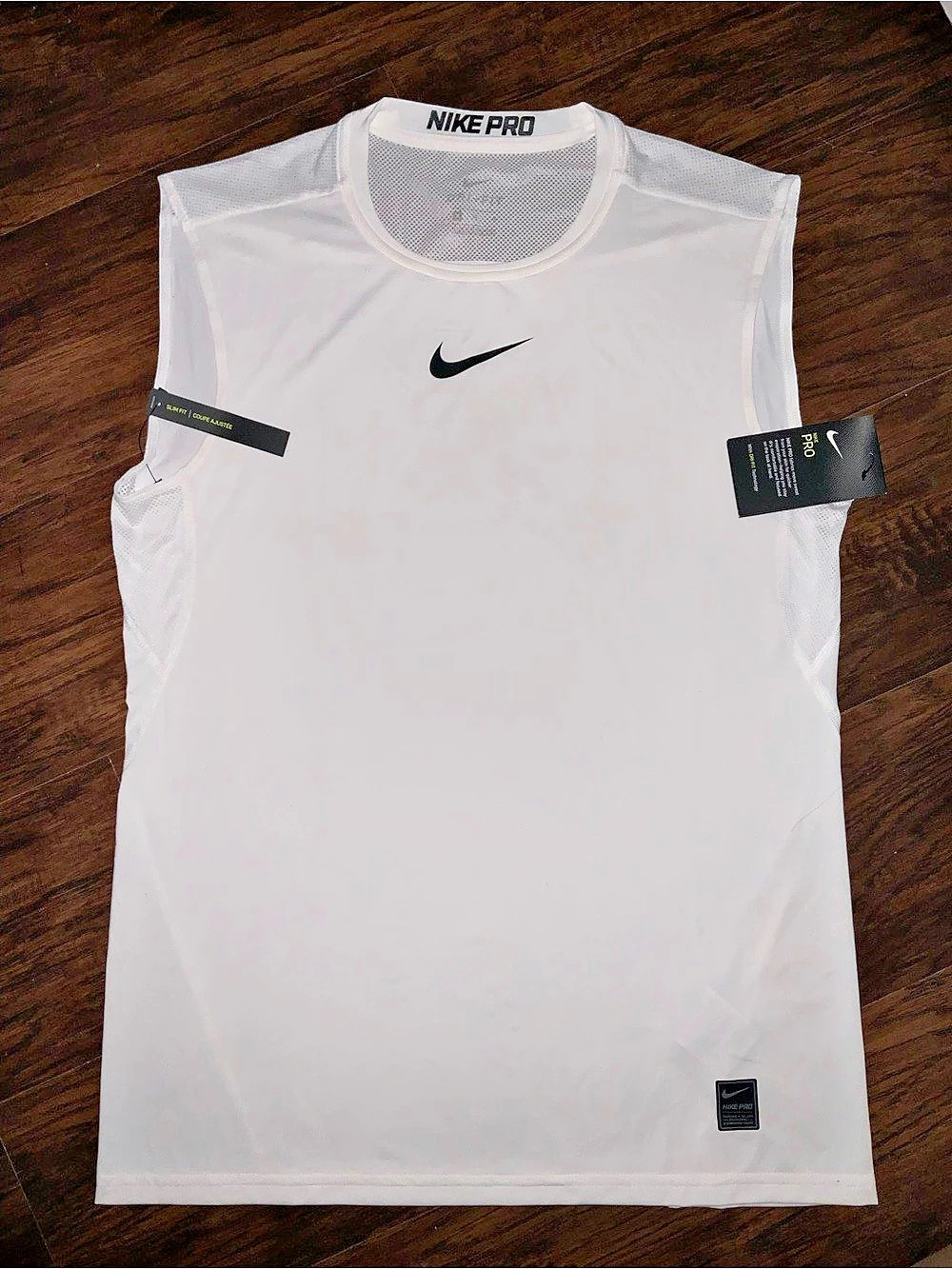 Nike Pro Dri-FIT Compression Tank Top White Men's Medium (NWT)